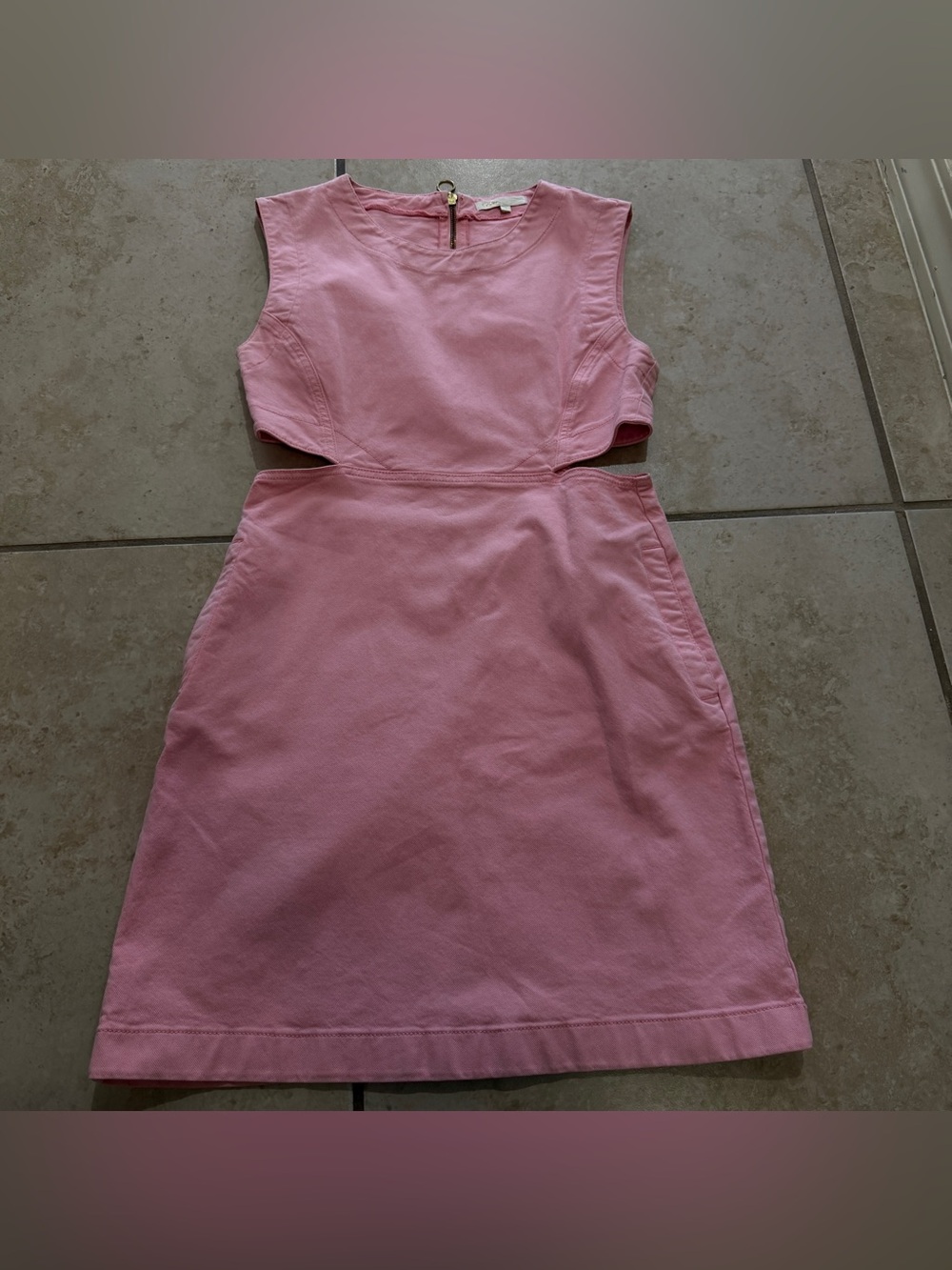 Maje Pink Russia Cutout Denim Dress Size 2